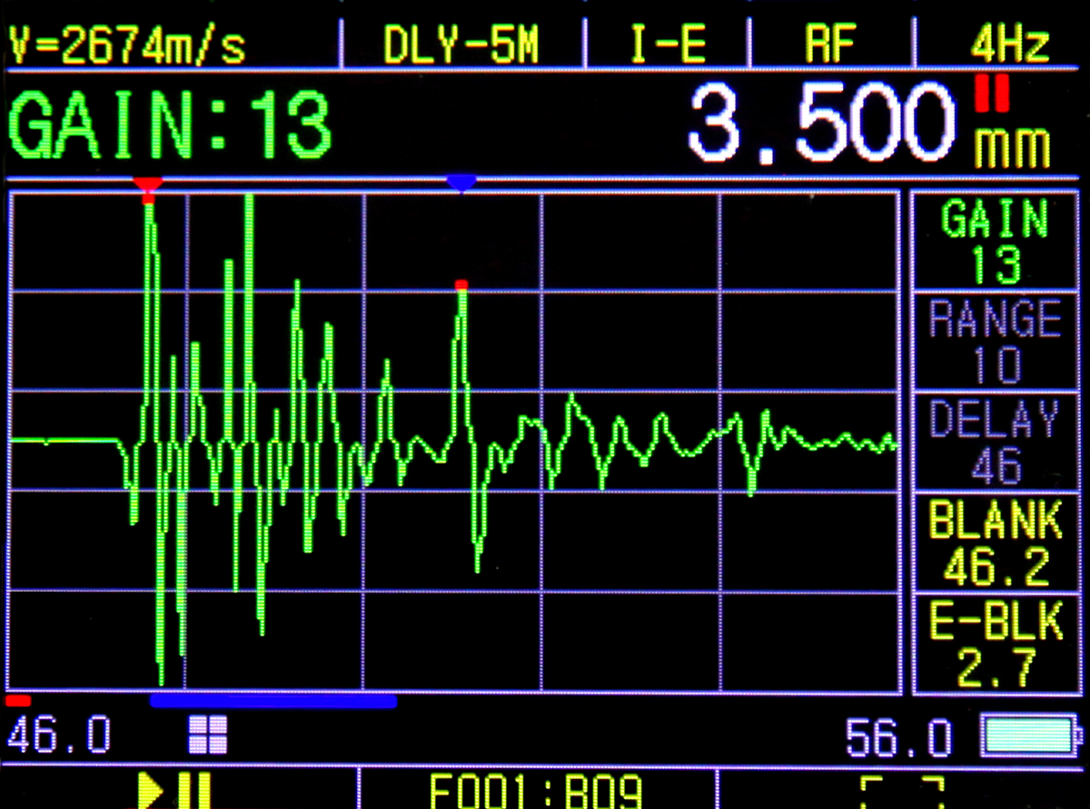 ultrasonic thickness measurement of fiberglass